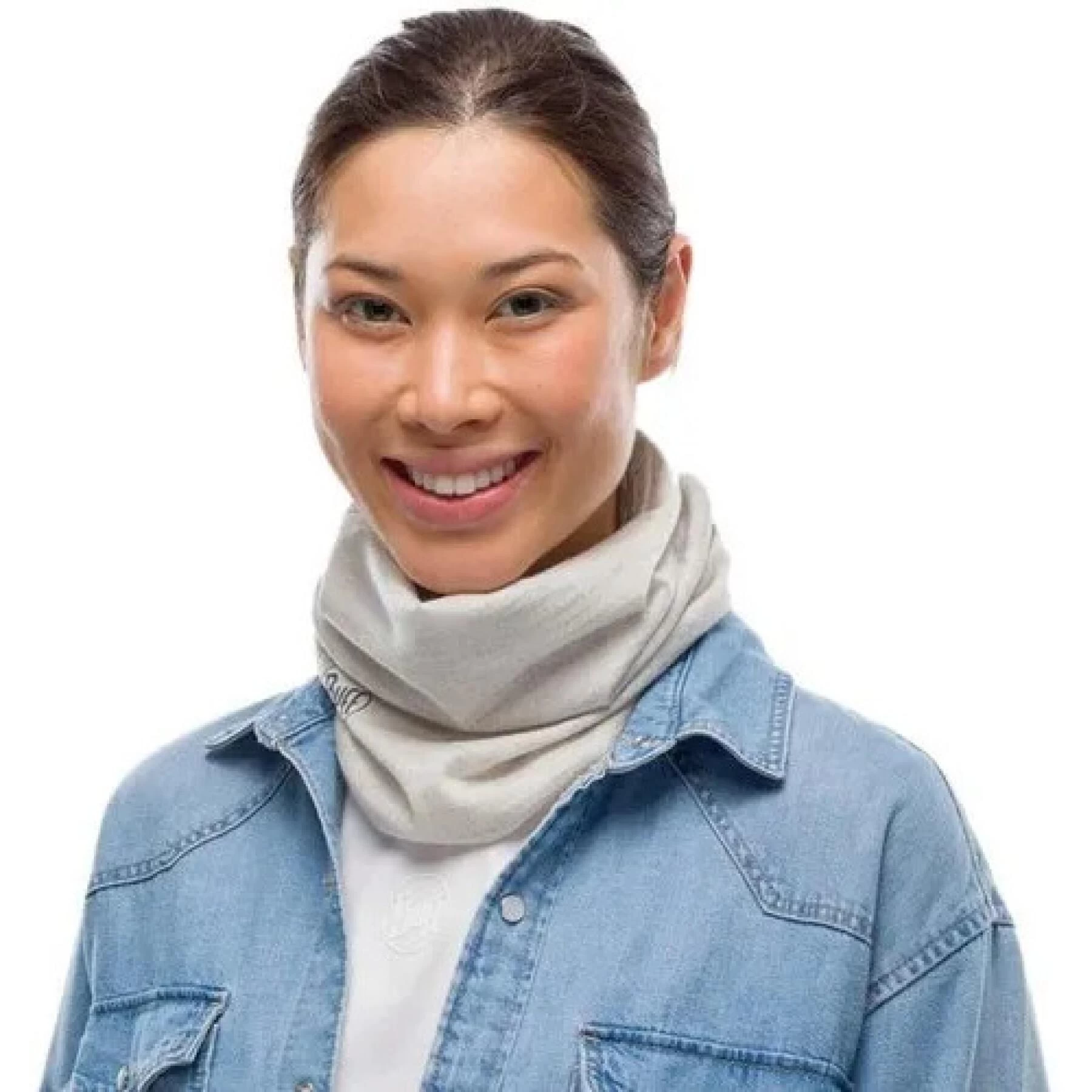 Tour De Cou Buff Lightweight Merino Wool Solid Cloud 4 Tour De Cou Buff Lightweight Merino Wool Solid Cloud – Image 2